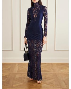 rabanne lace-trimmed silk-satin maxi dress Rabanne lace-trimmed silk satin maxi dre by Rabanne