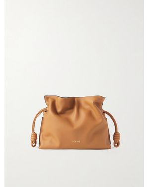 Loewe Flamenco Mini Leather Clutch - Braun