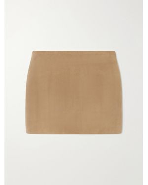 KHAITE Jett Suede Mini Skirt - Natural