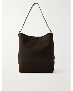 Lemaire Belted Nubuck Leather Tote - Black