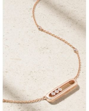 Messika Baby Move 18-Karat Rose Diamond Necklace - White