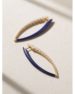 Melissa Kaye Cristina Large 18-Karat, Diamond And Enamel Earrings - Natural