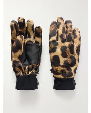 Goldbergh Softy Padded Jaguar-Print Ski Gloves - Black