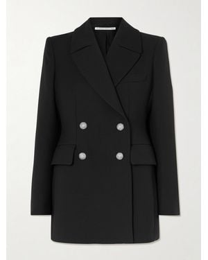 Alessandra Rich Double-Breasted Wool Blazer - Black
