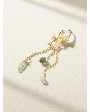 Ole Lynggaard Copenhagen Boucles D'Oreilles En Or 18 Carats (750/1000) Serpentines Et Aigues-Marines Young Fish - Neutre