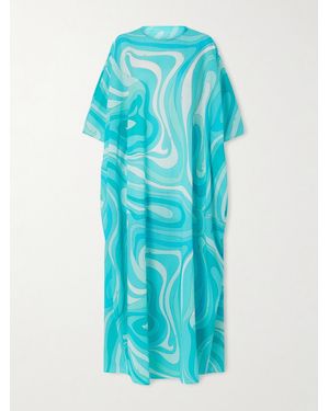 PUCCI Printed Cotton-Voile Kaftan - Blue