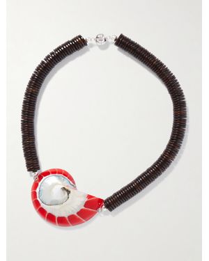 Julietta Odessa-Tone, Resin And Shell Necklace - Brown