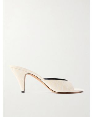 Jude Haze Croc-Effect Leather Mules - Natural