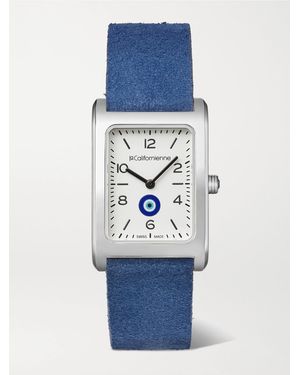 La Californienne Daybreak 24Mm Stainless Steel And Suede Watch - Blue