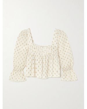 Alix Of Bohemia Priya Bluse Aus Gaze Mit Fil Coupé - Natur