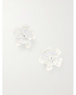 Chloé Oversized Resin Clip Earrings - Natural