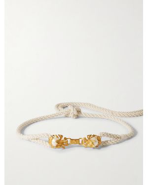 Sonia Petroff Moonflower Faux Pearl-Embellished Braided Rope Belt - Natural