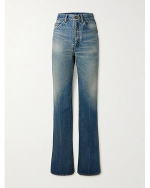 Saint Laurent Hoch Sitzende Bootcut-Jeans - Blau