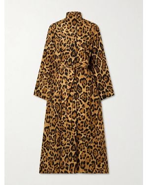Alaïa Belted Leopard-Print Taffeta Trench Coat - Natural