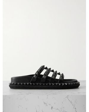 Christian Louboutin Pyra Hallulila Studded Leather Sandals - Black