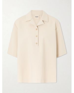 KHAITE Loucin Naia-Blend Crepe T-Shirt - Natural