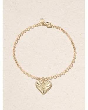 Marlo Laz Small Pour Toujours Heart 14-Karat Diamond Anklet - Natural