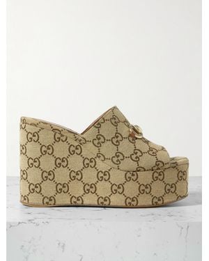 Gucci Sandales À Semelles Compensées Avec Détail Mors Pour Femme, Taille - Marron
