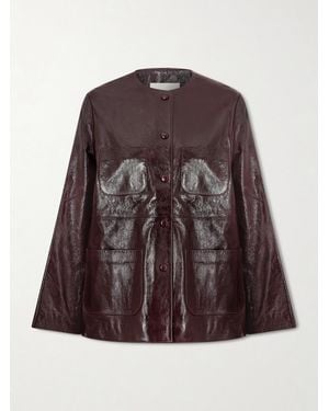 LIBEROWE Moreen Patent-Leather Jacket - Brown