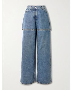 The Attico Cutout Panelled Boyfriend Jeans - Blue