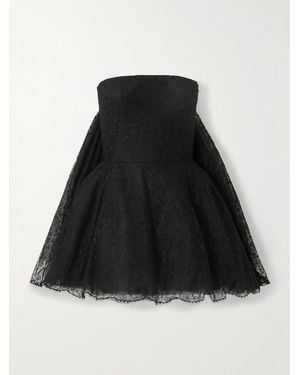 Givenchy Trägerloses Minikleid Aus Spitze Mit Cape-Effekt - Schwarz