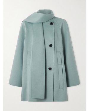 Proenza Schouler Brisa Scarf-Detailed Wool-Blend Jacket - Blue