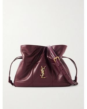 Saint Laurent Sac Porté Épaule En Cuir À Surpiqûres Jamie - Marron