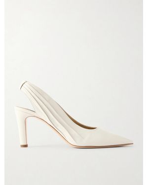 Gabriela Hearst Amari 90 Ruched Leather Slingback Court Shoes - Natural