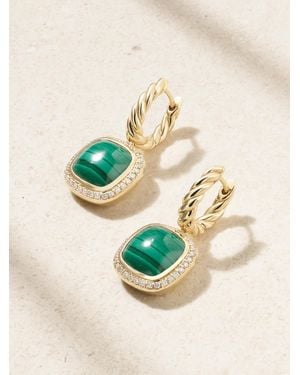 David Yurman Albion Creolen Aus 18 Karat Mit Malachiten Und Diamanten - Blau