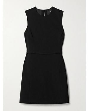 Theory Layered Crepe Mini Dress - Black