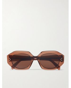 Celine Hexagon-Frame Acetate Sunglasses - Brown
