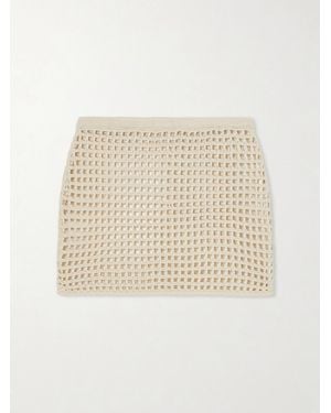 Haight Sheila Open-Knit Cotton-Blend Mini Skirt - Natural