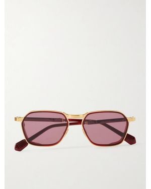 Jacques Marie Mage Beckett Rectangle-Frame Sunglasses - Pink