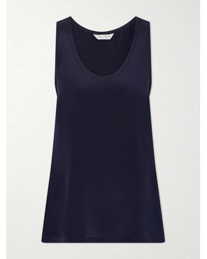 Max Mara Draped Silk Tank - Blue