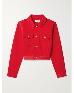 FRAME Carolina Herrera Cropped Denim Jacket - Red
