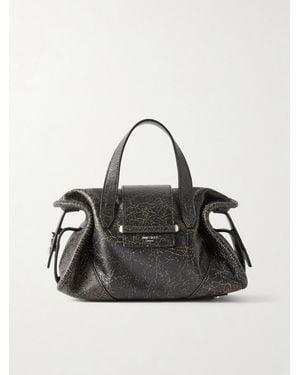 Jimmy Choo Bar Filo Mini Crinkled Leather Tote - Black