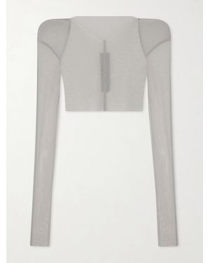 Rick Owens Helm Stretch-Mesh Blouse - White