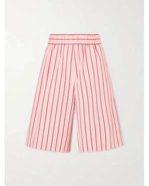 Dries Van Noten Pomy Bis Striped Cotton Shorts - Red