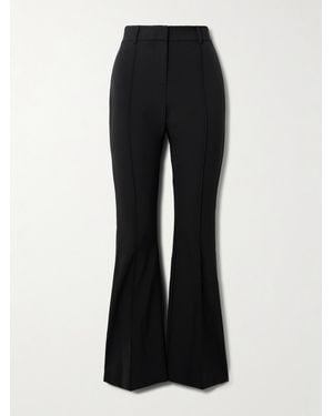 Veronica Beard Hibiscus Pleated Stretch-Crepe Flared Pants - Black