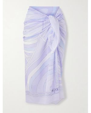 PUCCI Printed Cotton-Voile Pareo - Purple
