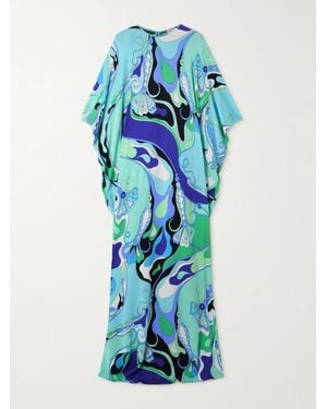 Emilio Pucci Printed Jersey Kaftan - Blue