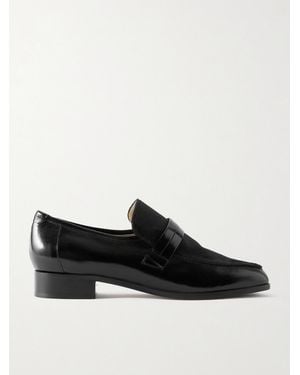Jamie Haller Mod Calf Hair And Glossed-Leather Loafers - Schwarz