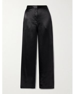 Ulla Johnson Ollie Satin Straight-Leg Trousers - Black