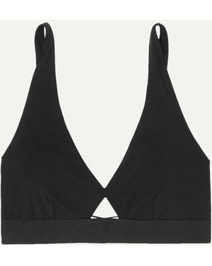 Skin + Net Sustain Harley Stretch Organic Pima Cotton-jersey Soft-cup Bra - Black