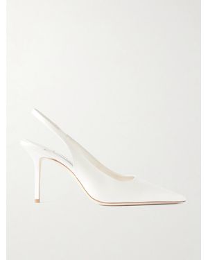 Jimmy Choo Love 85 Satin Slingback Pumps - Natural
