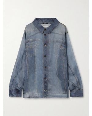 Haikure Maya Printed Silk-Organza Shirt - Blue