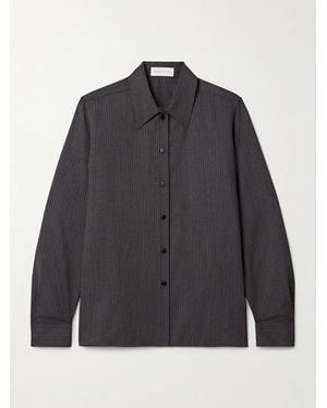 Veronica de Piante Livia Pinstriped Wool-Twill Shirt - Grey