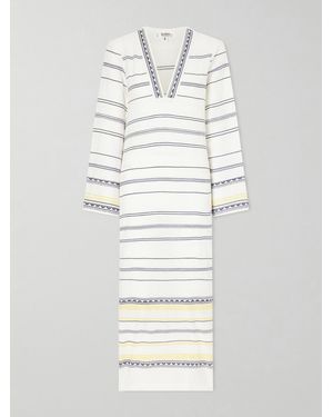 lemlem Theodora Striped Linen Maxi Dress - White