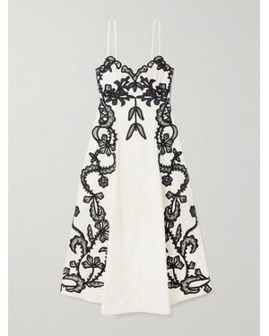 Ulla Johnson Miray Appliquéd Cotton Midi Dress - White