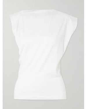 Agolde Beth Draped Organic-Cotton Jersey T-Shirt - White